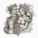 princess daddy married tattoo design idea