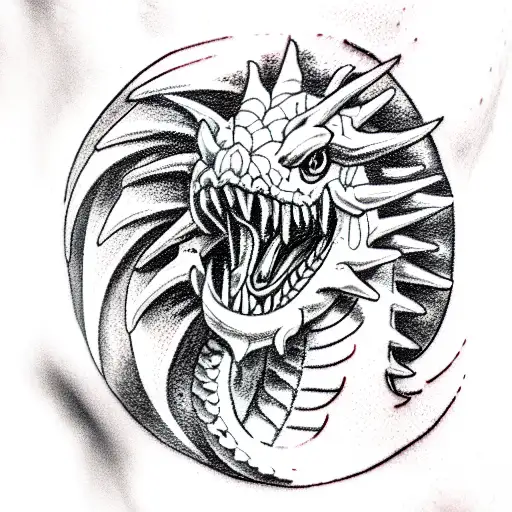 Peter Dinklage on a dragon breathing fire tattoo design idea