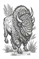 bison prairie grass tattoo design idea