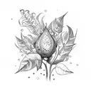 medieval plant tattoo design idea