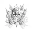 medieval plant tattoo design idea