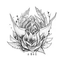 medieval plant tattoo design idea