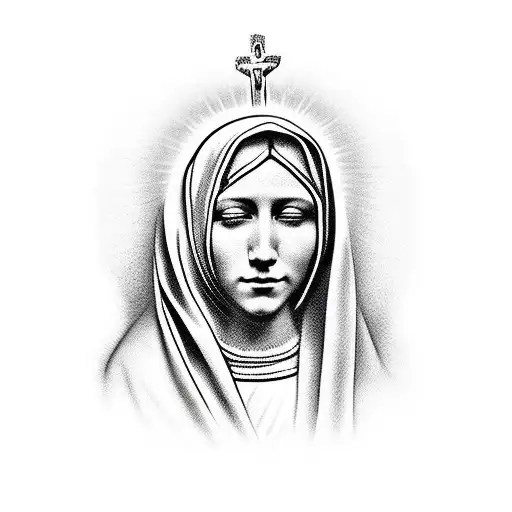 Virgin mary tattoo design idea