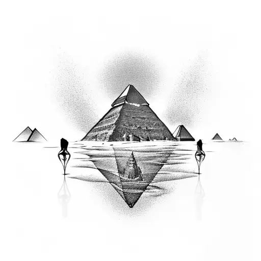 Osiris y las pirámides de giza tattoo design idea