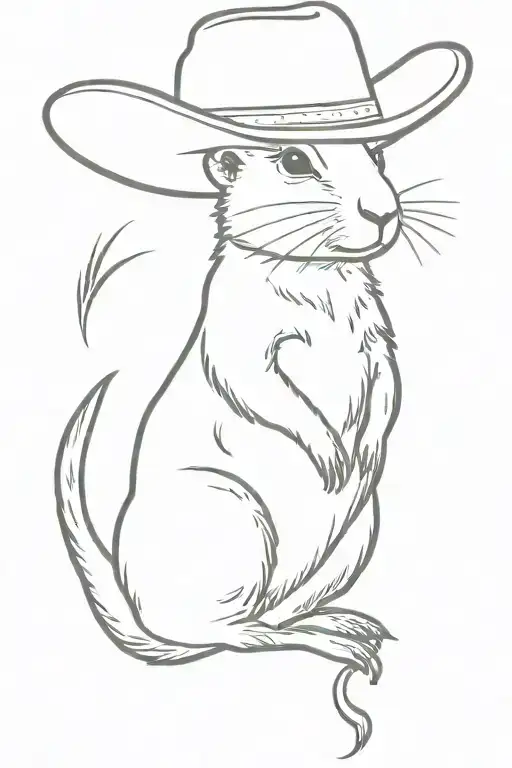 prairie dog wearing a cowboy hat  tattoo design idea
