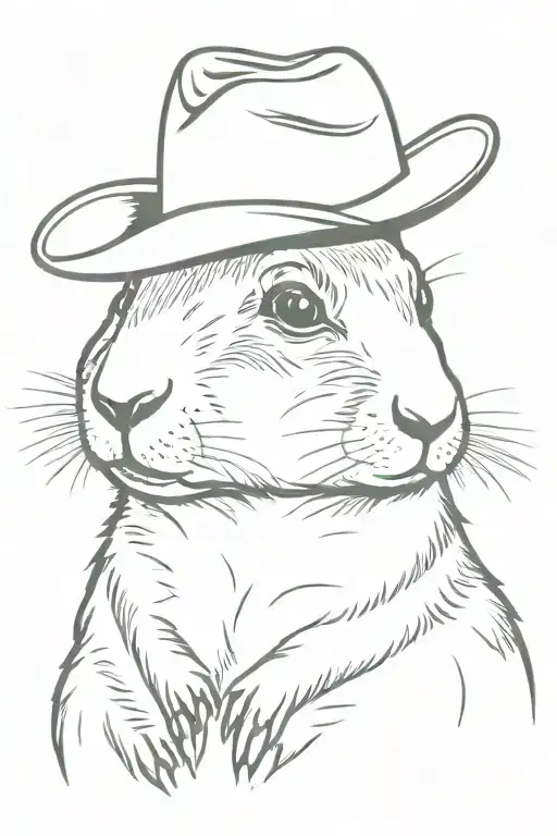 prairie dog wearing a cowboy hat  tattoo design idea