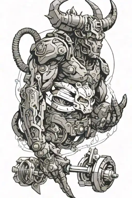 Taurus, mechanic,  tattoo design idea