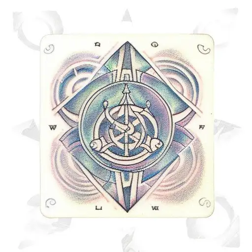 A tarot-inspired labyrinth tattoo design idea