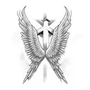 Christian Cross wings  tattoo design idea