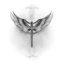 Christian Cross wings  tattoo design idea