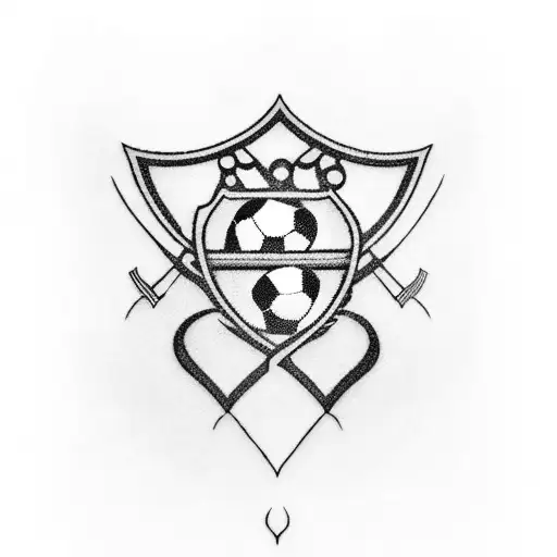 A blackwork tattoo of the club's founding year, 1911, with football-related elements tattoo design idea