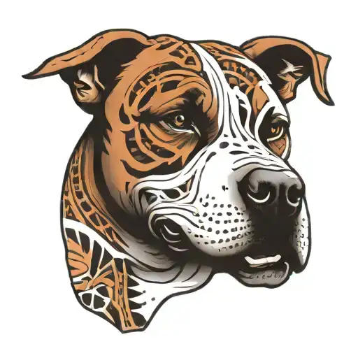 polynesian tattoo of a bully pitbull tattoo design idea