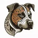 polynesian tattoo of a bully pitbull tattoo design idea