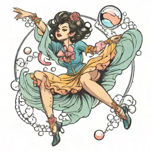 bubble dancer tattoo design idea
