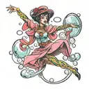 bubble dancer tattoo design idea