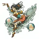 bubble dancer tattoo design idea