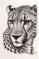 cheetah  face tattoo design idea