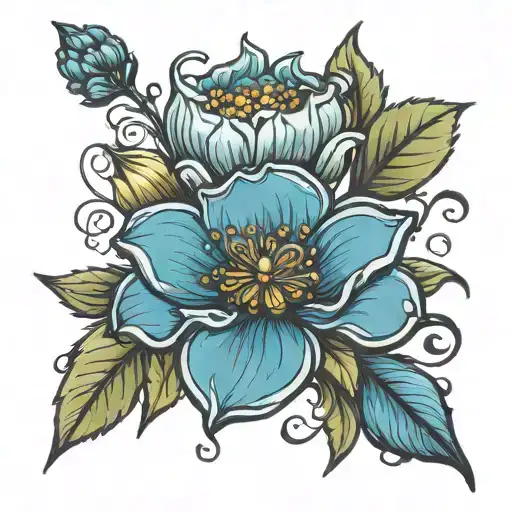 December birth flower with Harper written in the stem tattoo design idea