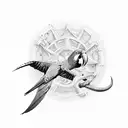 battleship, hook, parrot's beak, cornerstone  tattoo design idea