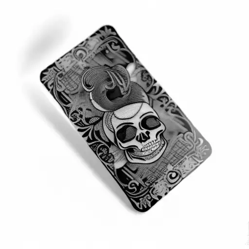 the lovers tarot with skeletons. mushrooms and ferns in front tattoo design idea