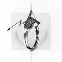 arrow on ring finger tattoo design idea
