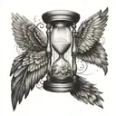 Hourglass and Wings tattoo design idea