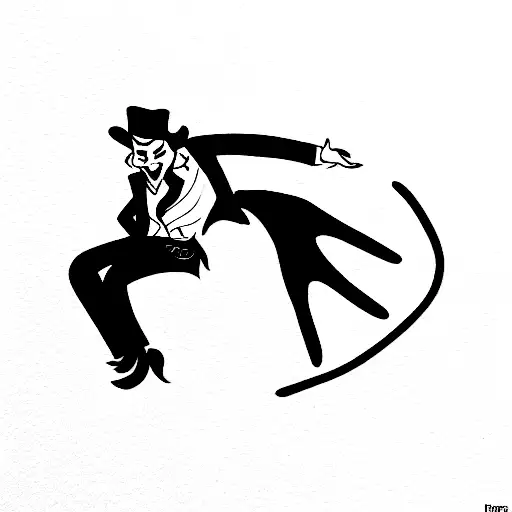 dancing joker  tattoo design idea