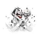 dancing joker  tattoo design idea