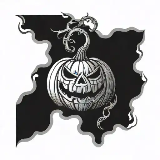 halloween pumpkin sleeve tattoo design idea