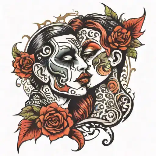 kiss mark tattoo design idea