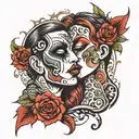 kiss mark tattoo design idea