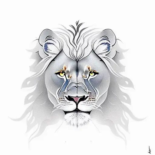 In the same tattoo, mix the face of a lion with a lioness. tattoo design idea