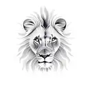 In the same tattoo, make half the face of a lion and a lioness. tattoo design idea