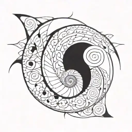 Fibonacci spiral golden ratio tattoo design idea