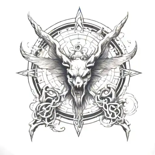 Lucifer symbol money power fame unity strength at same  tattoo design idea