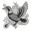 antler hook duck pheasant cross made tattoo design idea