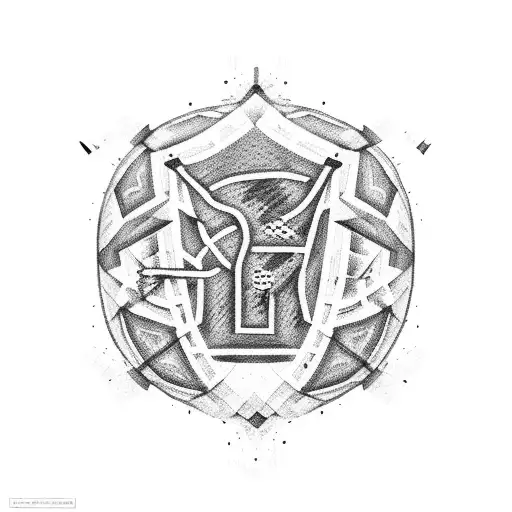 Yo pequeño en los hombros de mi papá con un balón de fútbol tattoo design idea