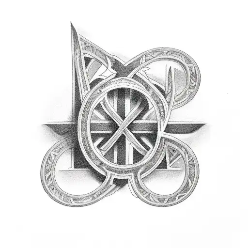 Roman numerals and cross tattoo design idea