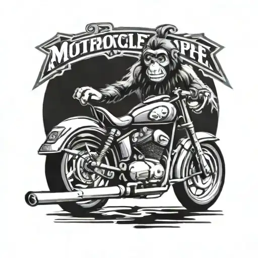 Motorcycle with ape bars tattoo design idea