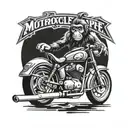 Motorcycle with ape bars tattoo design idea