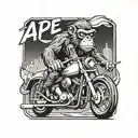 Motorcycle with ape bars tattoo design idea