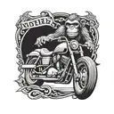 Motorcycle with ape bars tattoo design idea