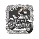 Motorcycle with ape bars tattoo design idea
