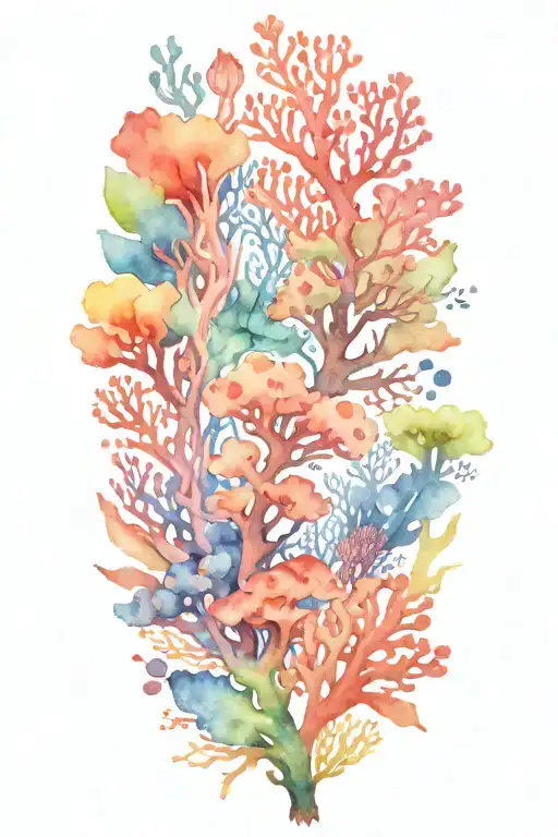 coral reef saltwater ocean tattoo design idea