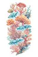 coral reef saltwater ocean tattoo design idea