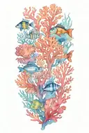 coral reef saltwater ocean tattoo design idea