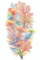 coral reef saltwater ocean tattoo design idea
