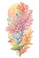 coral reef saltwater ocean tattoo design idea