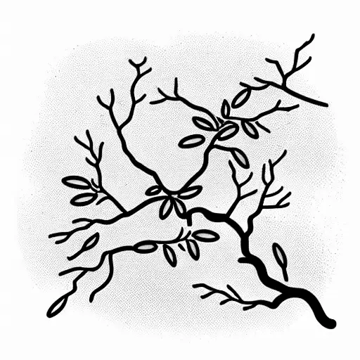 Olive Branch growing around OAK tattoo design idea