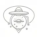 lgbt ufo tattoo design idea